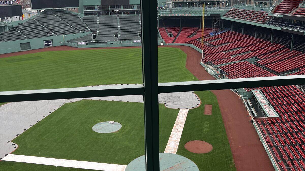 El campo de Fenway Park, Boston, desde las gradas